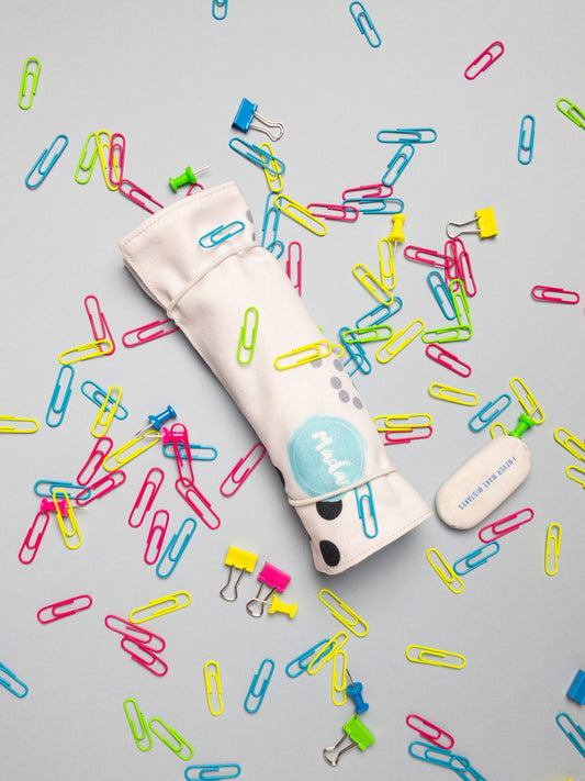 Gray Dots Small Pencil Case